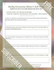 Healing Unconscious Shame and Self-Doubt Worksheet